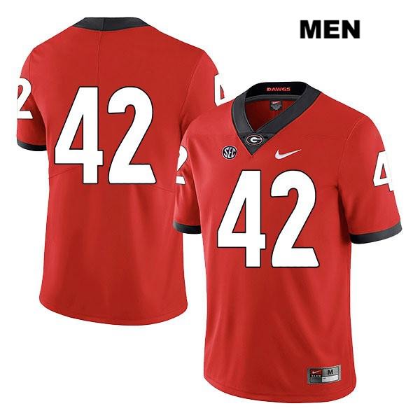 Georgia Bulldogs Men's Jake Skole #42 NCAA No Name Legend Authentic Red Nike Stitched College Football Jersey WFI0156CJ